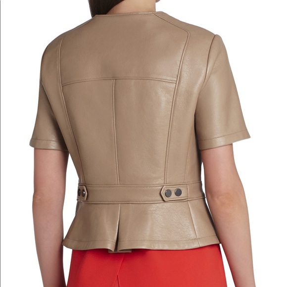 BCBGMAXAZRIA Womens Dayne Faux Leather Cropped Jacket Short Sleeve Size XSmall - Picture 2 of 8